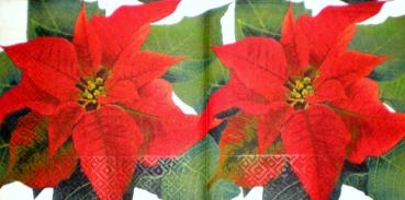 092 Weihnachten Blumen - 3-lagig